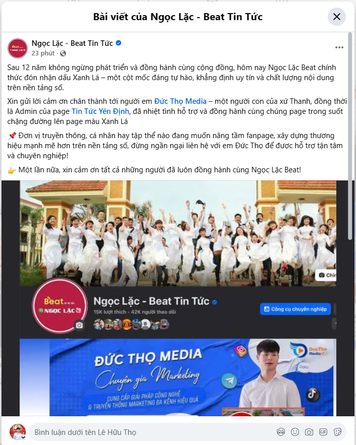 lên tích xanh fanpage 4