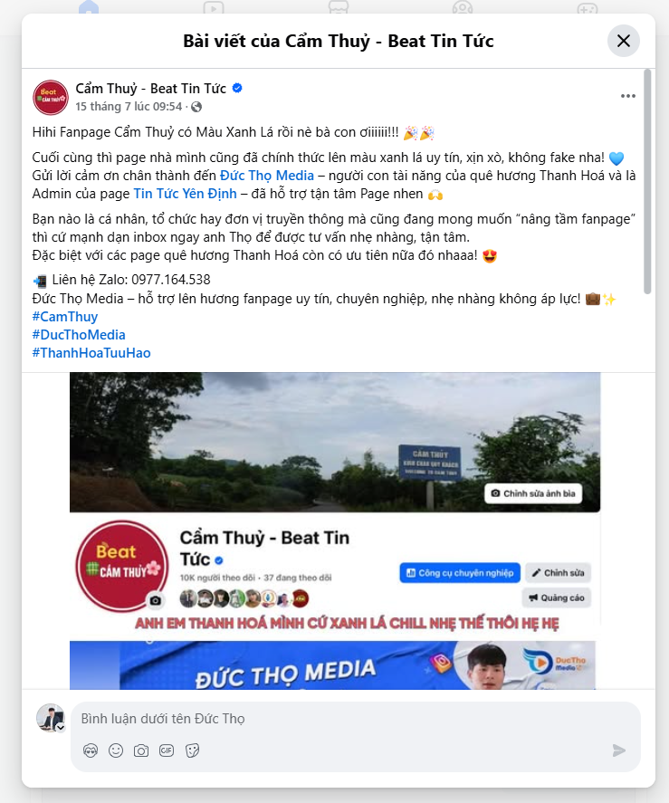 lên tích xanh fanpage -1